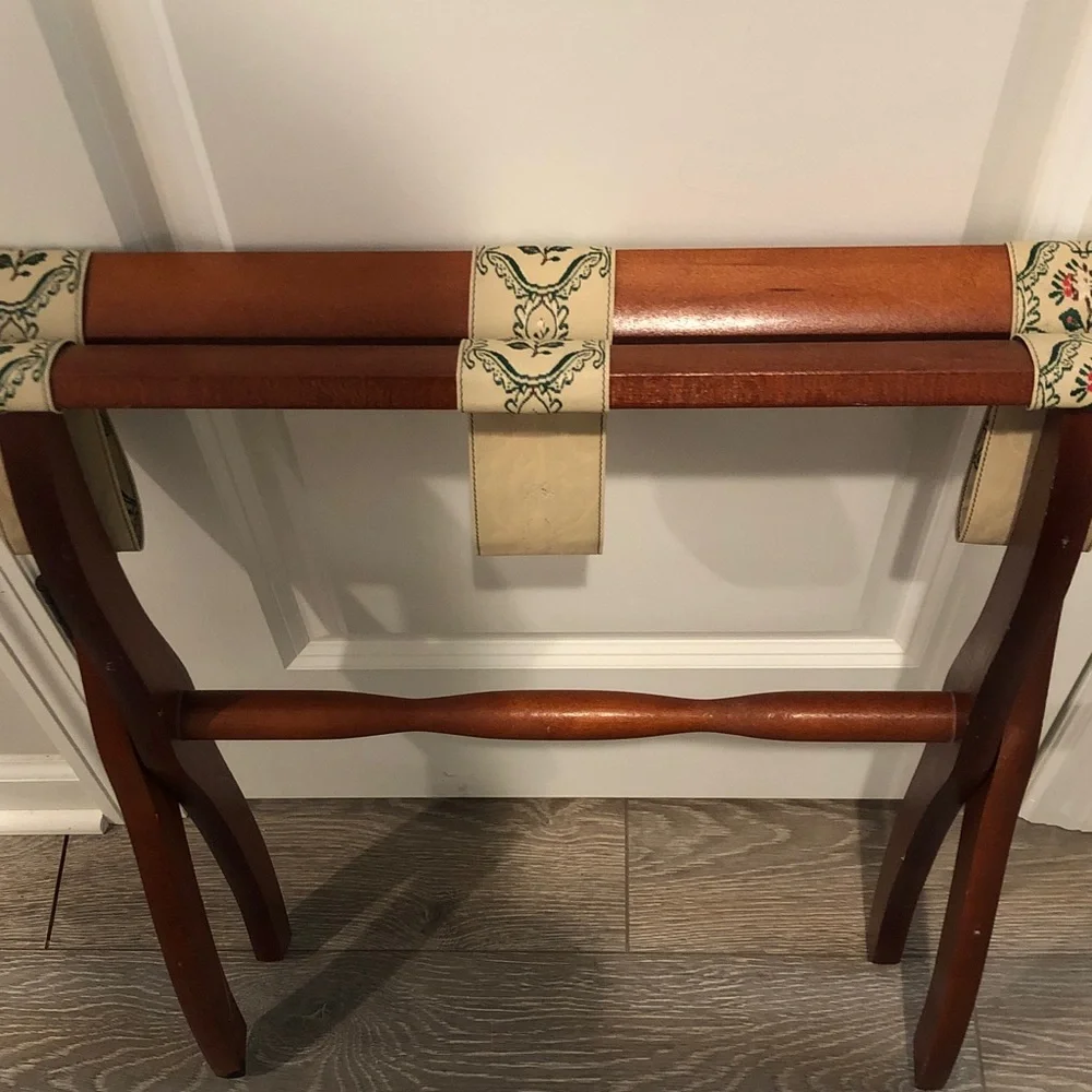 Vintage Genuine SCHEIBE Wooden Folding Luggage Suitcase Rack Stand Cottagcore